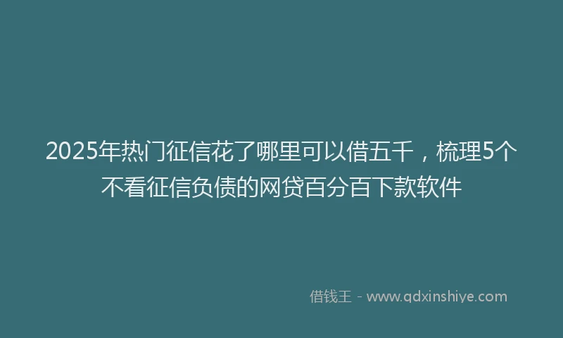 2025年热门征信花了哪里可以借五千，梳理5个不看征信负债的网贷百分百下款软件