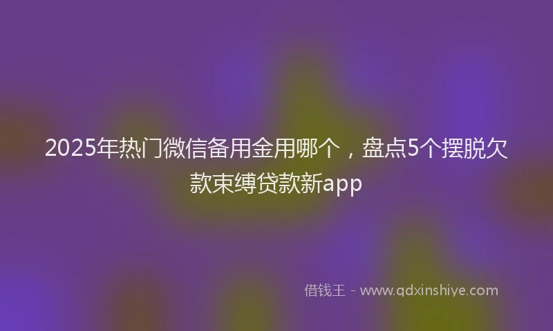 2025年热门微信备用金用哪个，盘点5个摆脱欠款束缚贷款新app