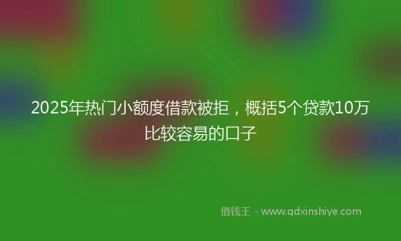 2025年热门小额度借款被拒，概括5个贷款10万比较容易的口子