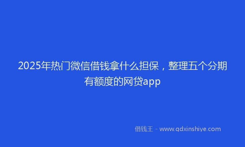 2025年热门微信借钱拿什么担保，整理五个分期有额度的网贷app
