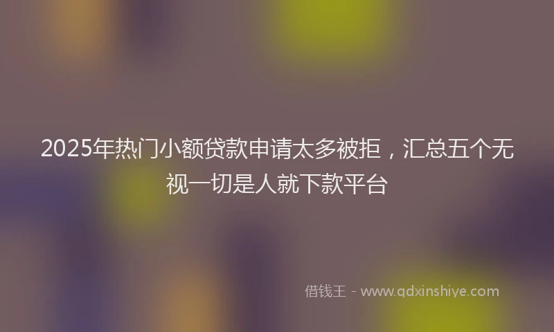 2025年热门小额贷款申请太多被拒，汇总五个无视一切是人就下款平台