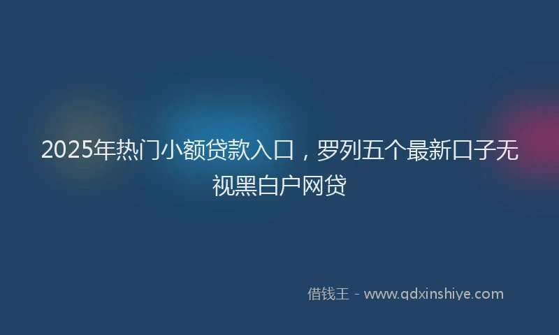 2025年热门小额贷款入口，罗列五个最新口子无视黑白户网贷