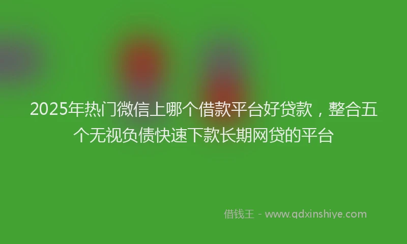 2025年热门微信上哪个借款平台好贷款，整合五个无视负债快速下款长期网贷的平台