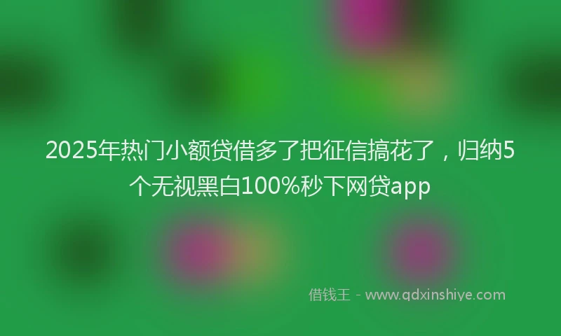 2025年热门小额贷借多了把征信搞花了，归纳5个无视黑白100%秒下网贷app