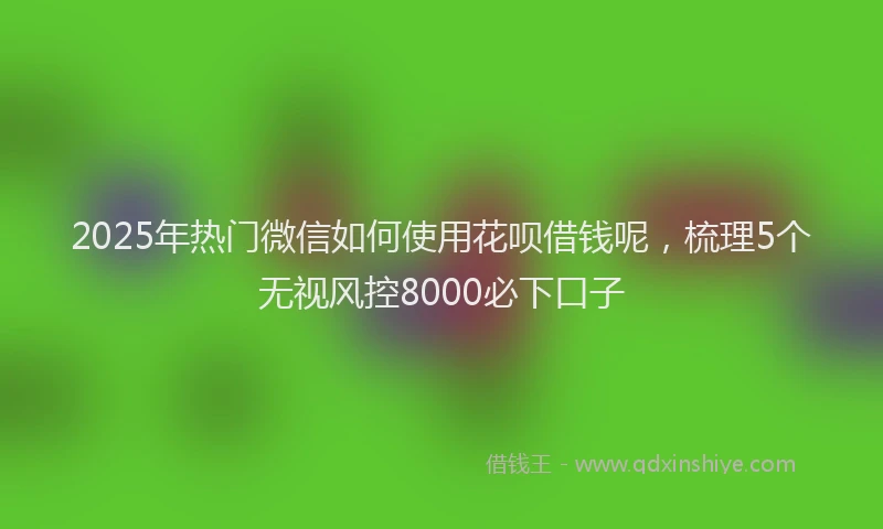 2025年热门微信如何使用花呗借钱呢，梳理5个无视风控8000必下口子