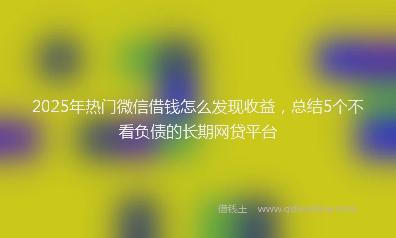 2025年热门微信借钱怎么发现收益，总结5个不看负债的长期网贷平台