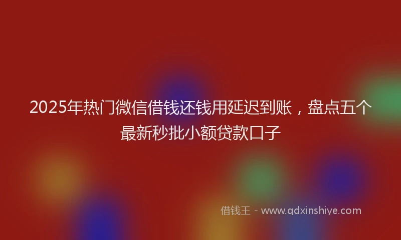 2025年热门微信借钱还钱用延迟到账，盘点五个最新秒批小额贷款口子