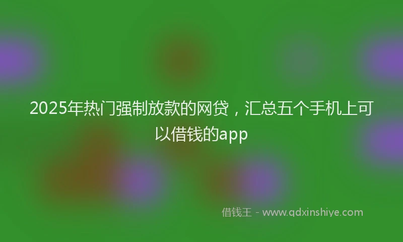2025年热门强制放款的网贷，汇总五个手机上可以借钱的app