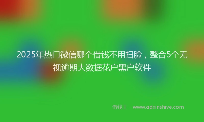 2025年热门微信哪个借钱不用扫脸，整合5个无视逾期大数据花户黑户软件
