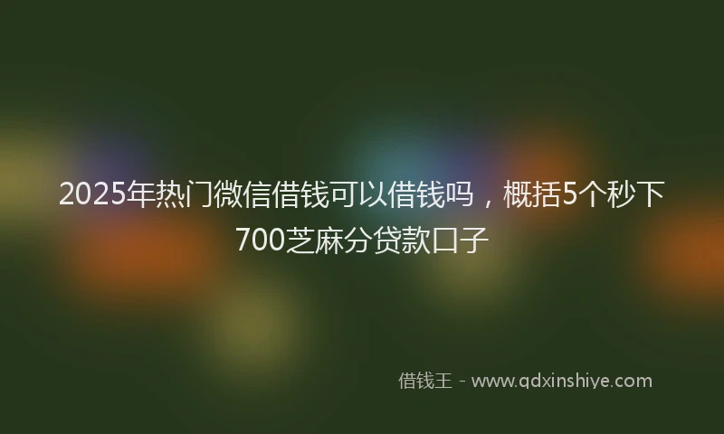 2025年热门微信借钱可以借钱吗，概括5个秒下700芝麻分贷款口子