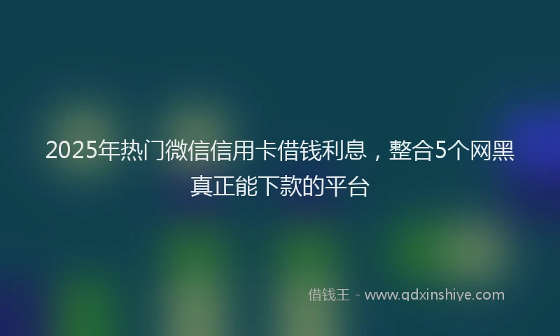 2025年热门微信信用卡借钱利息，整合5个网黑真正能下款的平台