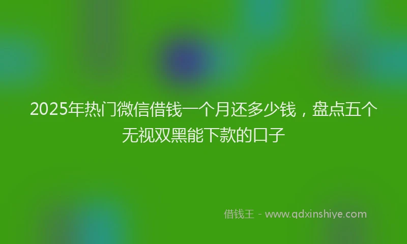 2025年热门微信借钱一个月还多少钱，盘点五个无视双黑能下款的口子