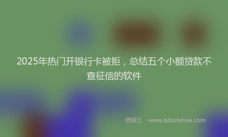 2025年热门开银行卡被拒，总结五个小额贷款不查征信的软件
