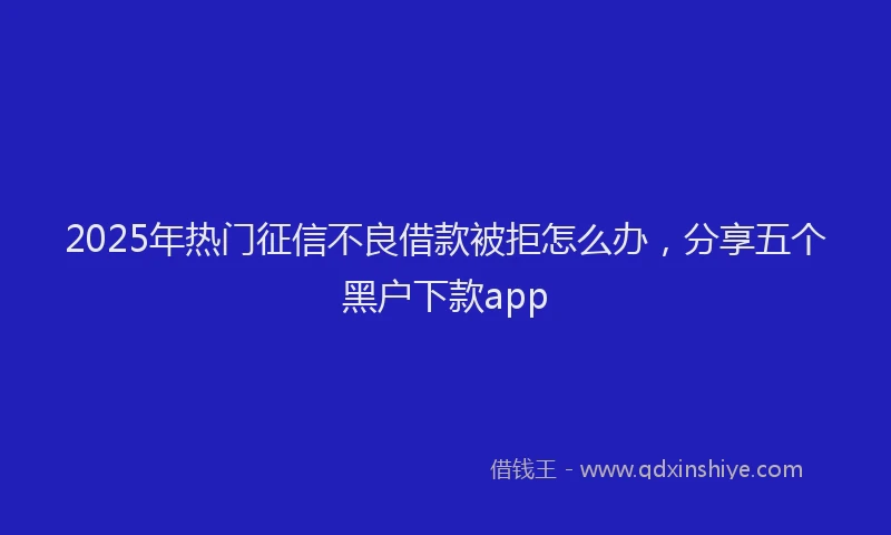 2025年热门征信不良借款被拒怎么办，分享五个黑户下款app