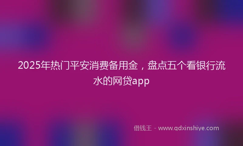 2025年热门平安消费备用金，盘点五个看银行流水的网贷app