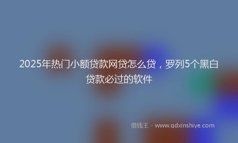 2025年热门小额贷款网贷怎么贷，罗列5个黑白贷款必过的软件