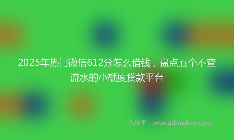 2025年热门微信612分怎么借钱，盘点五个不查流水的小额度贷款平台