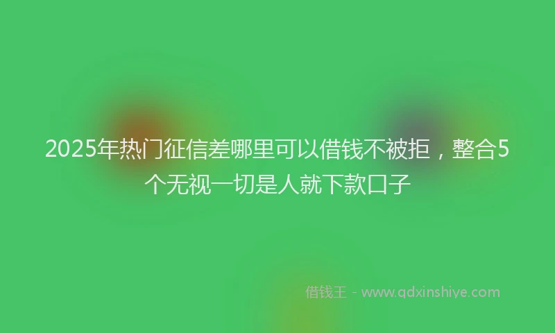 2025年热门征信差哪里可以借钱不被拒，整合5个无视一切是人就下款口子