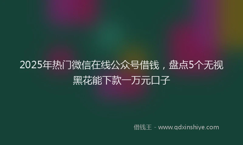 2025年热门微信在线公众号借钱，盘点5个无视黑花能下款一万元口子