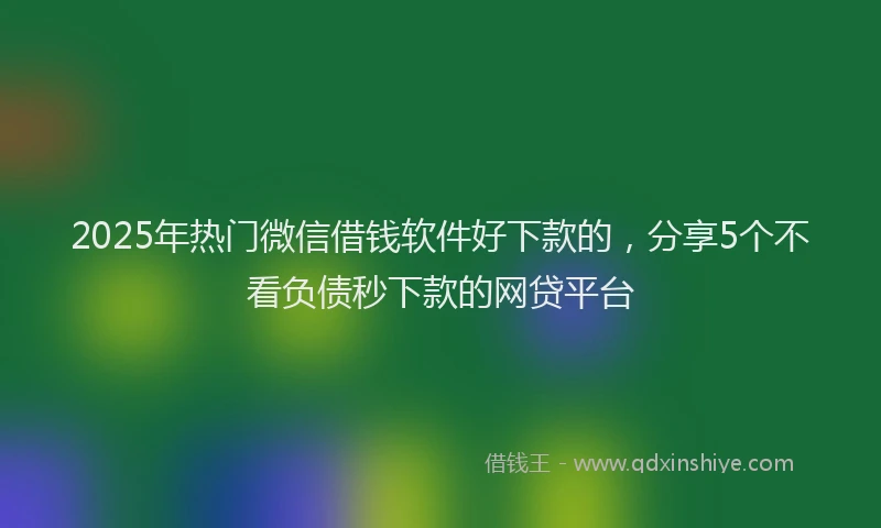 2025年热门微信借钱软件好下款的，分享5个不看负债秒下款的网贷平台