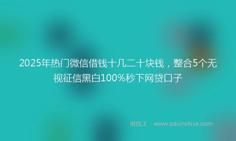 2025年热门微信借钱十几二十块钱，整合5个无视征信黑白100%秒下网贷口子