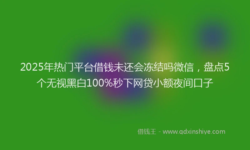 2025年热门平台借钱未还会冻结吗微信，盘点5个无视黑白100%秒下网贷小额夜间口子