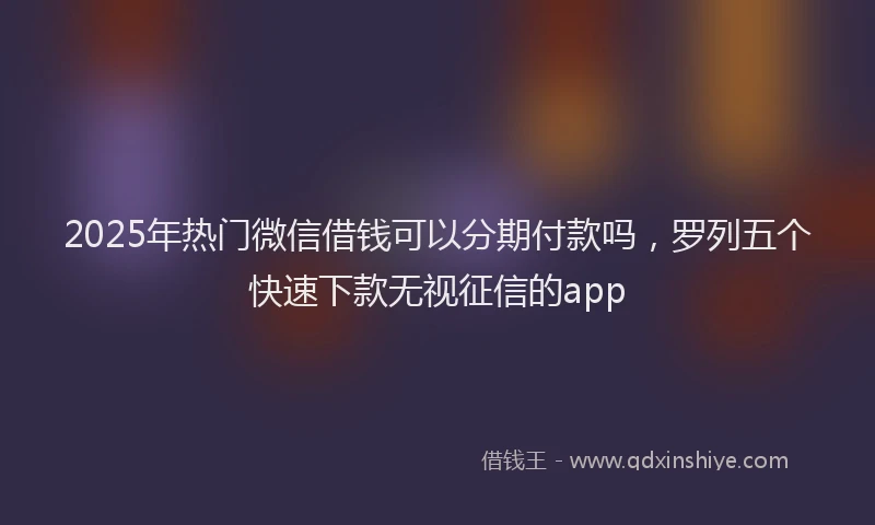 2025年热门微信借钱可以分期付款吗，罗列五个快速下款无视征信的app