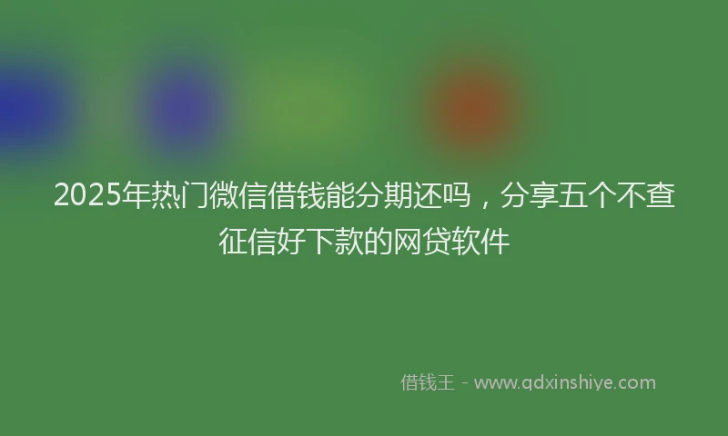 2025年热门微信借钱能分期还吗，分享五个不查征信好下款的网贷软件