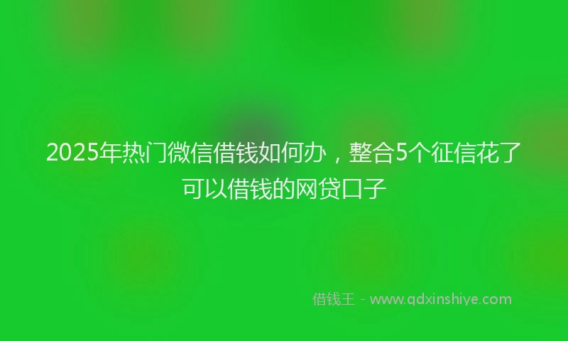 2025年热门微信借钱如何办，整合5个征信花了可以借钱的网贷口子