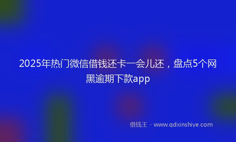 2025年热门微信借钱还卡一会儿还，盘点5个网黑逾期下款app
