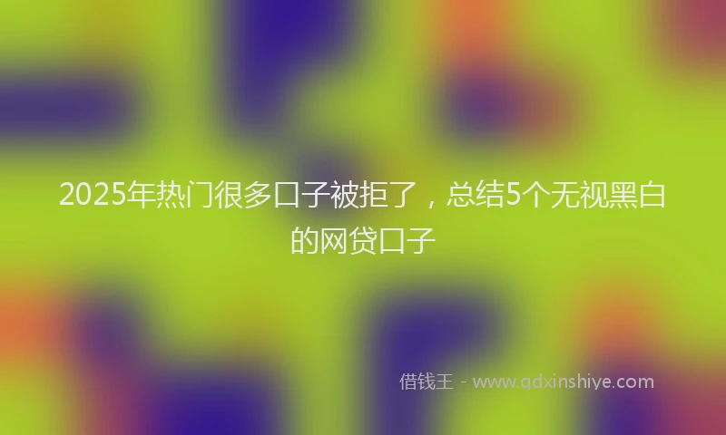 2025年热门很多口子被拒了，总结5个无视黑白的网贷口子