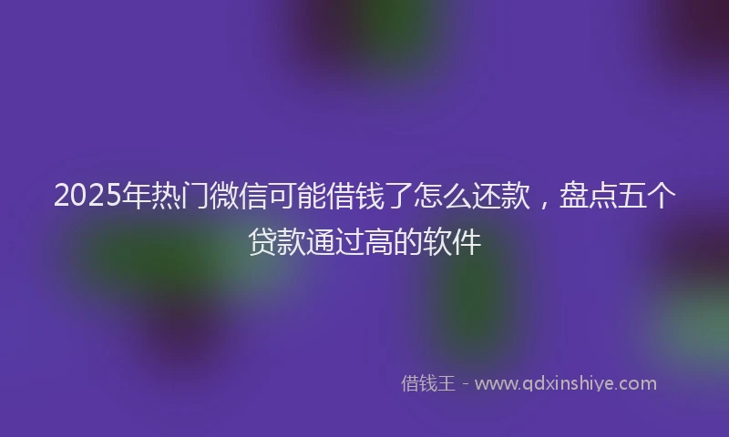 2025年热门微信可能借钱了怎么还款，盘点五个贷款通过高的软件