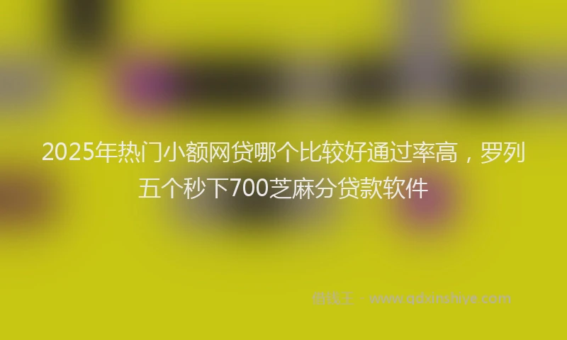 2025年热门小额网贷哪个比较好通过率高，罗列五个秒下700芝麻分贷款软件