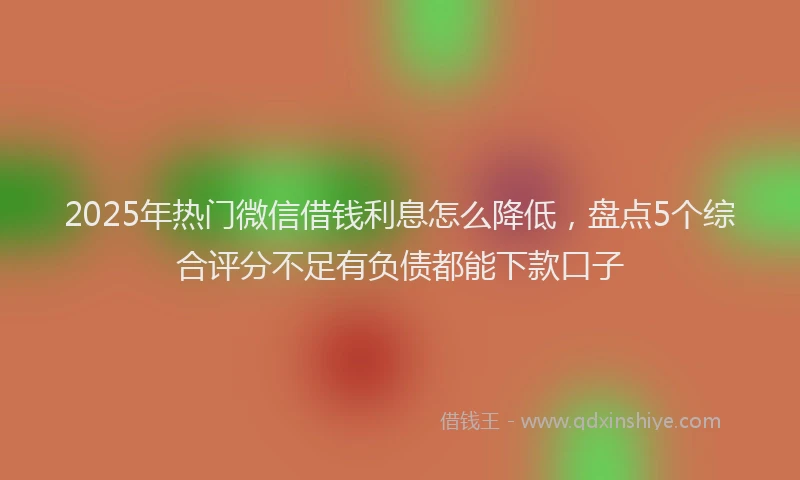 2025年热门微信借钱利息怎么降低，盘点5个综合评分不足有负债都能下款口子