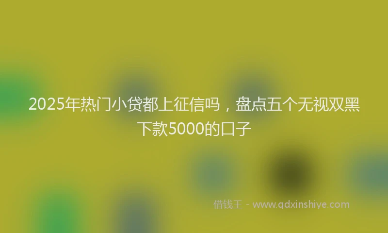 2025年热门小贷都上征信吗，盘点五个无视双黑下款5000的口子