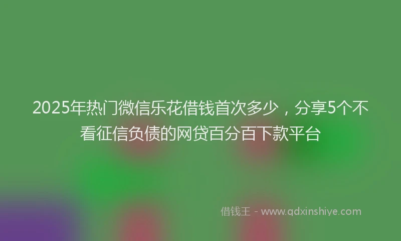 2025年热门微信乐花借钱首次多少，分享5个不看征信负债的网贷百分百下款平台