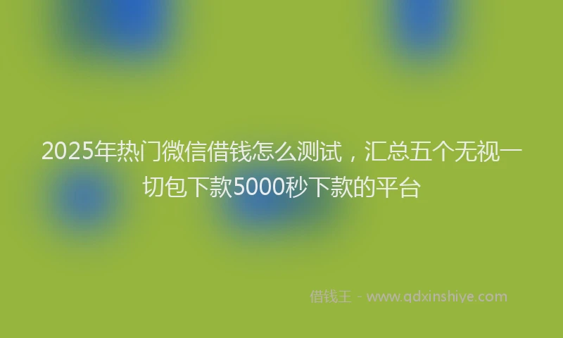 2025年热门微信借钱怎么测试，汇总五个无视一切包下款5000秒下款的平台