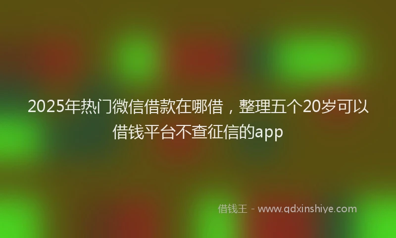 2025年热门微信借款在哪借，整理五个20岁可以借钱平台不查征信的app