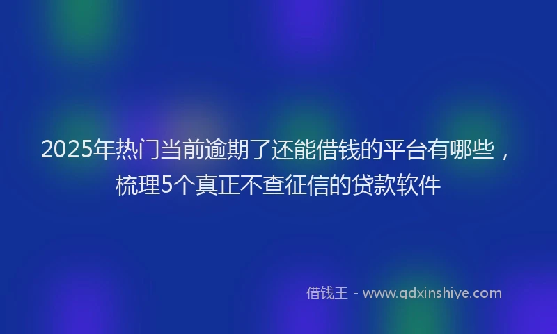 2025年热门当前逾期了还能借钱的平台有哪些，梳理5个真正不查征信的贷款软件