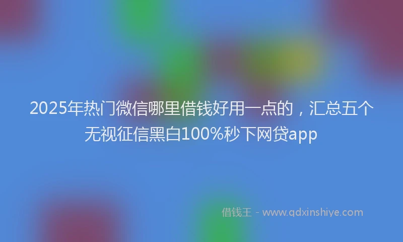 2025年热门微信哪里借钱好用一点的，汇总五个无视征信黑白100%秒下网贷app