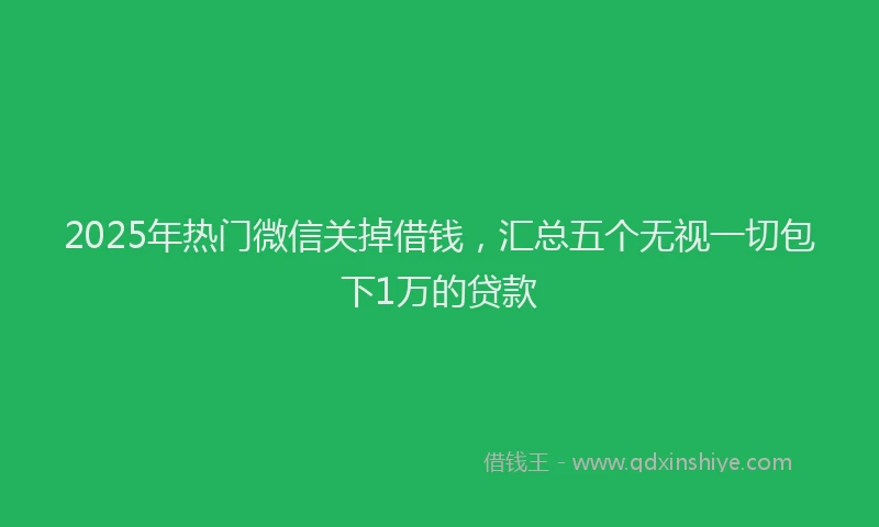 2025年热门微信关掉借钱，汇总五个无视一切包下1万的贷款