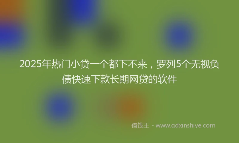2025年热门小贷一个都下不来，罗列5个无视负债快速下款长期网贷的软件
