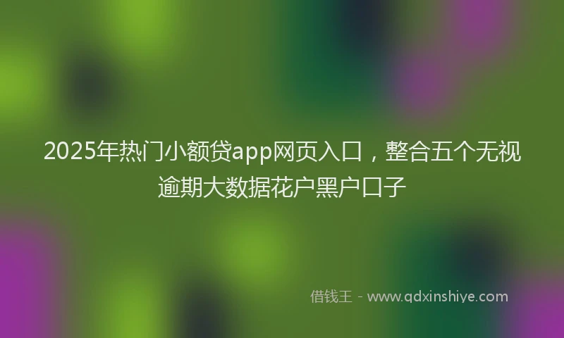 2025年热门小额贷app网页入口，整合五个无视逾期大数据花户黑户口子
