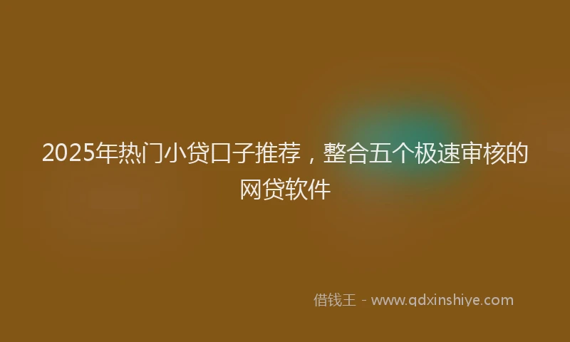 2025年热门小贷口子推荐，整合五个极速审核的网贷软件