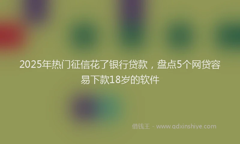 2025年热门征信花了银行贷款，盘点5个网贷容易下款18岁的软件