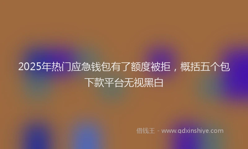 2025年热门应急钱包有了额度被拒，概括五个包下款平台无视黑白