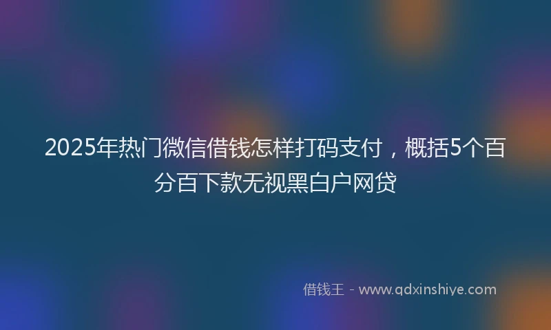 2025年热门微信借钱怎样打码支付，概括5个百分百下款无视黑白户网贷