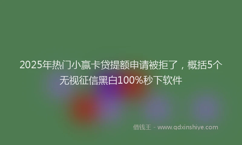 2025年热门小赢卡贷提额申请被拒了，概括5个无视征信黑白100%秒下软件