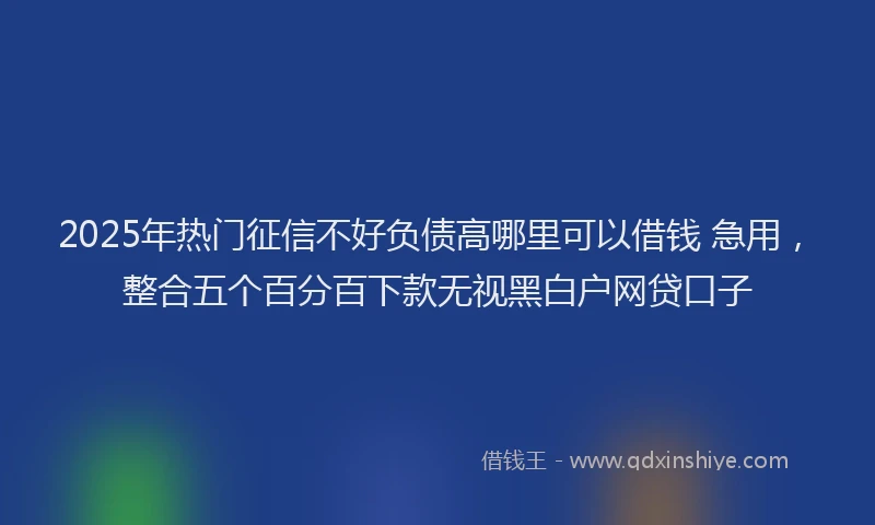 2025年热门征信不好负债高哪里可以借钱 急用，整合五个百分百下款无视黑白户网贷口子