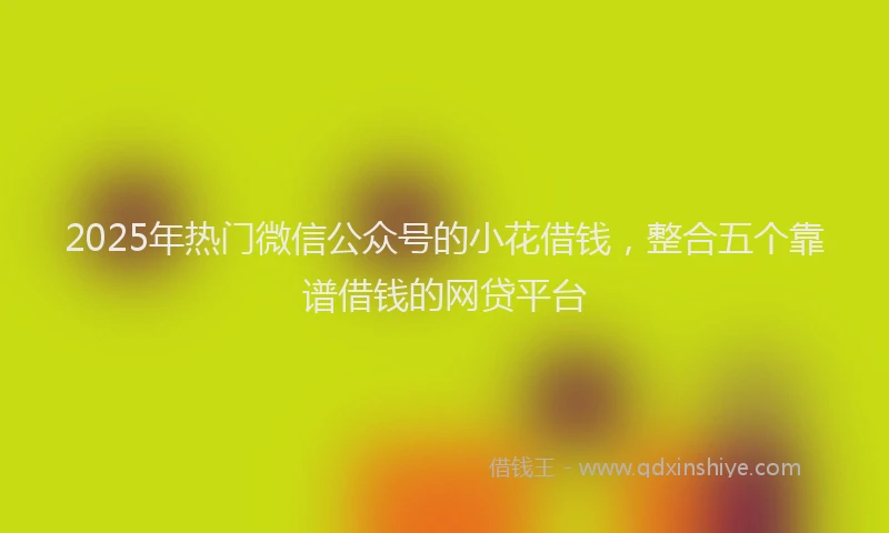 2025年热门微信公众号的小花借钱，整合五个靠谱借钱的网贷平台